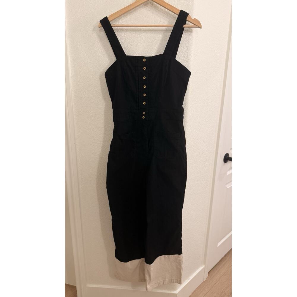 Anthropologie Maeve 6 Colette Cropped Wide-Leg Overalls Jumpsuit - Picture 2 of 14